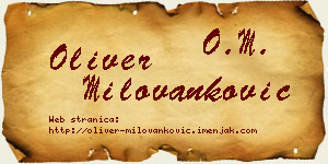 Oliver Milovanković vizit kartica